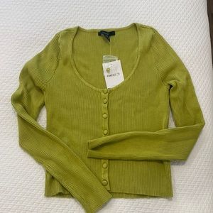 Forever 21 cropped lime sweater